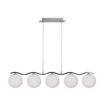 Lustră argintie cu abajur din sticlă 12x86 cm Ramon – Candellux Lighting