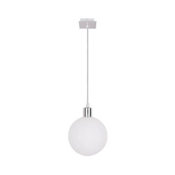 Lustră argintie cu abajur din sticlă ø 15 cm Oden – Candellux Lighting