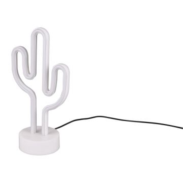 Veioză albă LED (înălțime 29 cm) Cactus – Trio