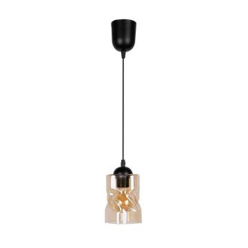 Lustră neagră cu abajur din sticlă ø 10 cm Felis – Candellux Lighting