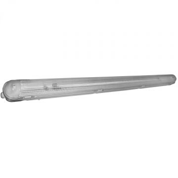 Corp iluminat pentru tub LED Hepol, G13, 1 x T8, IP65, gri, 1270 x 80 x 100 mm