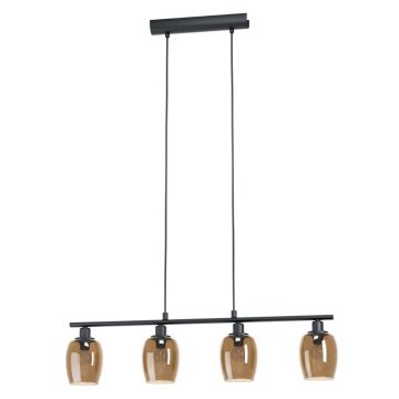 Lustra Zabalea, halogen, sticla, 4 x E14, 40 W, negru, 785 x 110 x 110 cm