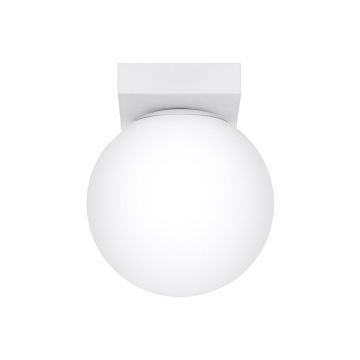 Plafonieră albă cu abajur din sticlă ø 12 cm Umerta – Nice Lamps