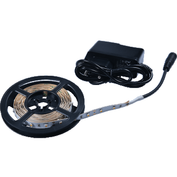 Kit cu banda LED Flink si adaptor, alb-cald, 60 leduri/m, rola 2 m