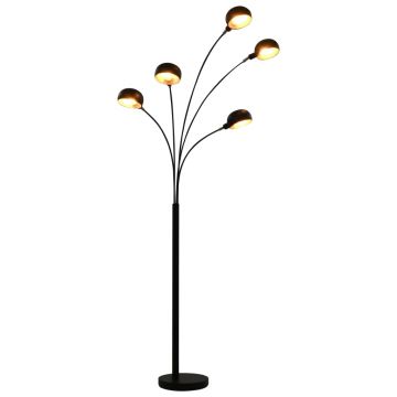 Lampă de podea negru și auriu 200 cm 5 x E14