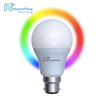 Bec inteligent LED Wireless Homeflow B-5006, B22, 9W (60W), 806lm, RGB, dimabil, Control de pe telefonul mobil