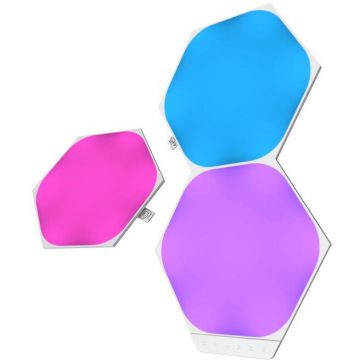 Nanoleaf Panouri luminoase modulare inteligente Nanoleaf pent extindere Shapes Hexagons, LED RGBW, 3 panouri