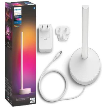 Philips Lampa LED RGB inteligenta Philips Hue Gradient Signe, Bluetooth, 730 lm, lumina alba si colorata, IP20, 55.3 cm, Aluminiu, Alb