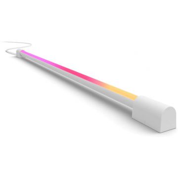 Philips Tub LED RGB luminos Philips Hue Play Gradient compact, pentru TV 40-55, 1540 lm, lumina alba si colorata, 87.7cm, Aluminiu, Alb