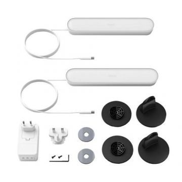 Set 2 lampi LED integrat Philips Hue Play, ambianta alba si color, 530 lumeni, 100-240V, 6.6W, durata de viata 25.000 de ore, clasa energetica A+, include si adaptor