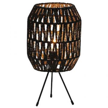 Veioza Rattan, E14, 25W, cu abajur D 16cm x H20 cm, Platinet