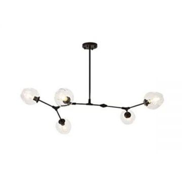 Candelabru Modern Loft, Iluminat Industrial cu LED-uri, Cu Globuri Sticla, TotulPerfect