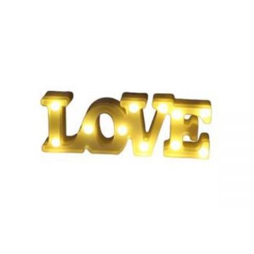 Lampa de Veghe LOVE cu 11 Becuri LED Lumina Calda, Alb