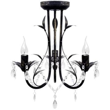 Candelabru art nouveau cu cristale și 3 socluri