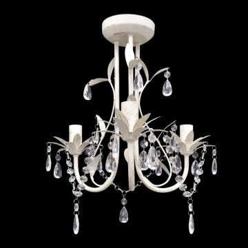 Candelabru elegant cu cristale Alb