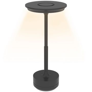 HOMCOM Lampa de Masa fara Cablucu Baterie Reincarcabila de 4000mAh, 3 Culori, Lampa Tactila LED pentru Dormitor, Camera de Zi, Negru | Aosom Romania