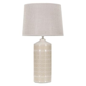 Lampa de masa, Graphs Light, Mauro Ferretti, 1 x E27, 40W, Ø30 x 55 cm, ceramica/fier/textil, crem