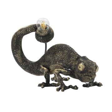 Lampa de masa, Lizard, Mauro Ferretti, 1 x E14, 25W, 37.5 x 16.5 x 22 cm, polirasina, negru/auriu