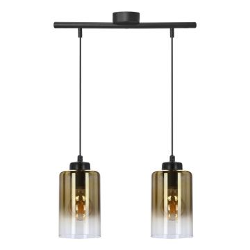 Lustră neagră cu abajur din sticlă ø 10 cm Aspra – Candellux Lighting