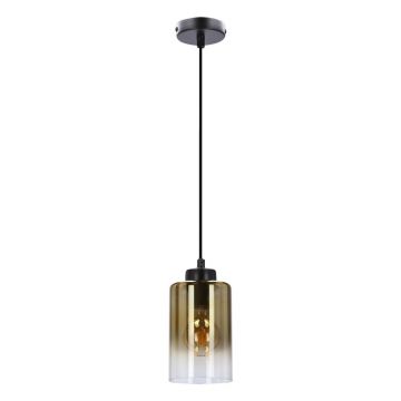 Lustră neagră cu abajur din sticlă ø 10 cm Aspra – Candellux Lighting