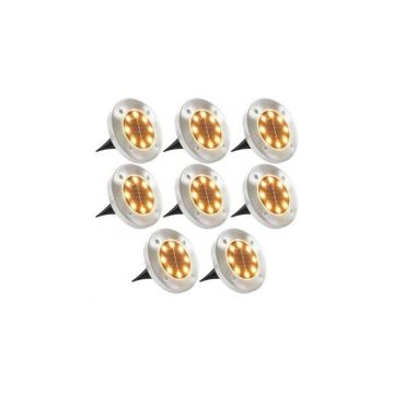 Spoturi pentru sol, 8 buc., LED, alb cald