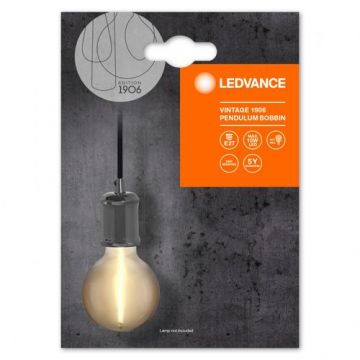 Pendul Ledvance Vintage 1906 Bobbin, E27, max. 15W LED, Metal, IP20, Ø100mm, cablu 1.5m, bec neinclus