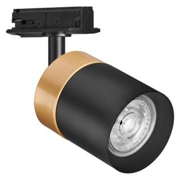 Spot LED pe sina Ledvance TRACKLIGHT GOLD CYLINDER, 1xGU10 (neinclus), max 35W, IP20, reglabil, Ø65x142mm, Negru/Auriu