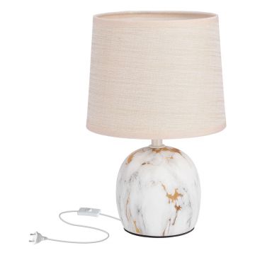 Veioză crem cu abajur textil (înălțime 25 cm) Adelina – Candellux Lighting