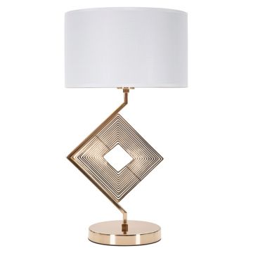 Lampa de masa Move, Mauro Ferretti, Ø30 x 56 cm, 1 x E27, 40W, fier/textil, auriu/alb