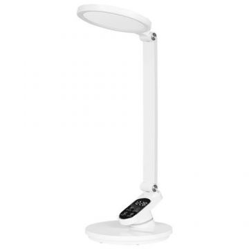 Lampa LED pentru birou Rebel, 7.2W, reglare intensitate si culoare, ceas si timer (Alb)