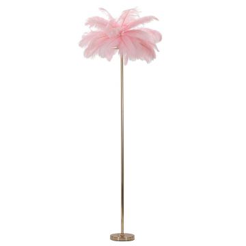 Lampadar Palm Pink, Mauro Ferretti, Ø55 x 160 cm, 3 x E14, 40W, fier, roz/auriu