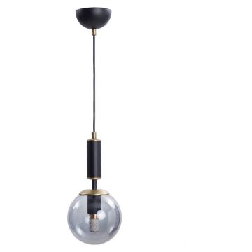 Lustră negru-gri cu abajur din sticlă ø 15 cm Hector – Squid Lighting