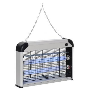 Lampa pentru Insecte Electrica 20W Outsunny, pentru 60m² Argintie | Aosom Romania