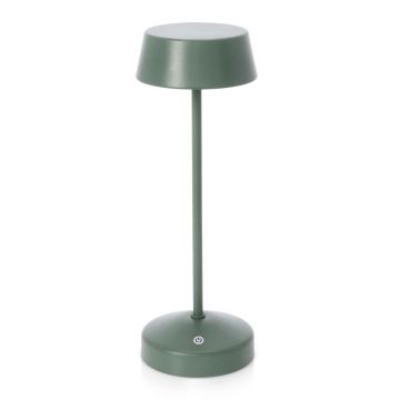 Lampa LED de exterior Esprit, Bizzotto, 11x33 cm, cu baterie reincarcabila, otel acoperit cu pulbere, verde