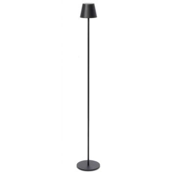 Lampadar LED de exterior Etna, Bizzotto, 17x115 cm, cu baterie reincarcabila, otel acoperit cu pulbere, negru