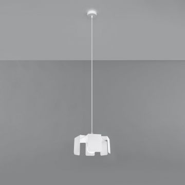 Lustră albă cu abajur din metal ø 24 cm Rossario – Nice Lamps