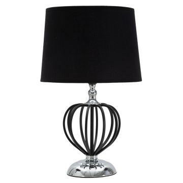 Lampa de masa Darky Silver, Mauro Ferretti, Ø28 x 44.5 cm, 1 x E27, 40W, fier/PVC/textil