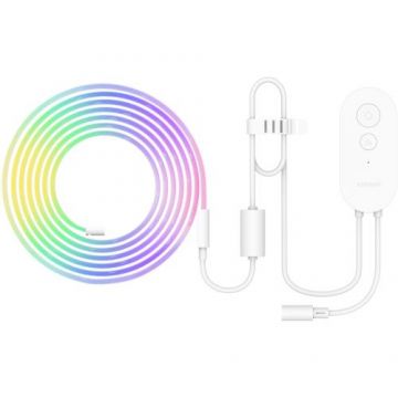 Banda LED RGB Xiaomi Smart Lightstrip, Wi-Fi, Bluetooth, sincronizare muzica, 5.1W, lumina colorata, 2m