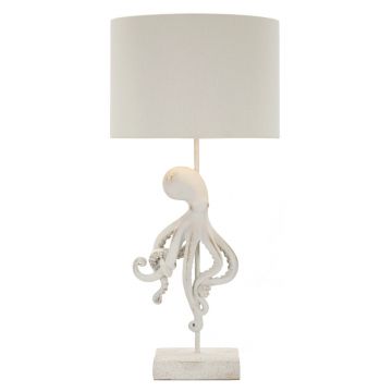 Lampa de masa Octopus, Mauro Ferretti, 1x E27, 40W, 30.5x64.5 cm, polirasina/fier/textil, alb