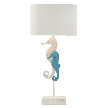 Lampa de masa Sea Horse, Mauro Ferretti, 1x E27, 40W, 30.5x66.5 cm, polirasina/fier/textil, multicolor