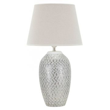 Lampa de masa Wave, Mauro Ferretti, 1x E27, 40W, 35x65 cm, polirasina/fier/textil, auriu/alb