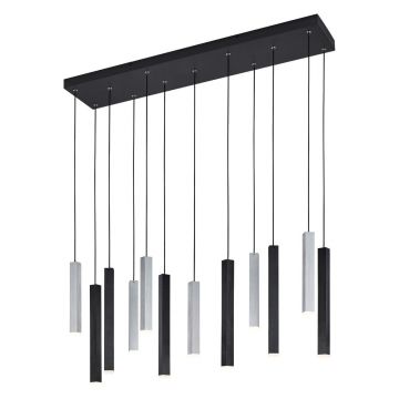 Lustră neagră LED cu control vocal/cu control prin aplicații mobile cu abajur din metal Civeto – CINQUE