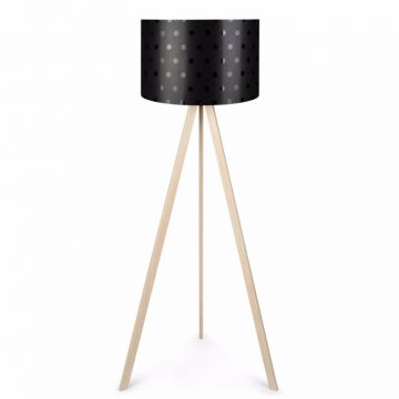 Lampadar PWL-1060, E27 puncte naturale-negre, 38x140 cm