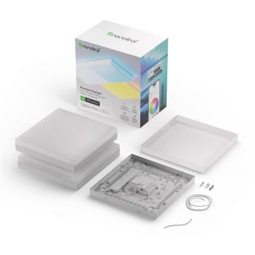 Nanoleaf Kit 3 panouri luminoase inteligente Nanoleaf Skylight Starter Kit, cu senzor muzica inclus, control vocal, LED RGBCW, Wi-Fi