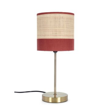 Lampa de masa Aylen, Bizzotto, 16.5x41 cm, 1 x E14, otel/in, natural/teracota