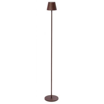 Lampadar LED de exterior Etna, Bizzotto, 17x115 cm, cu baterie reincarcabila, otel acoperit cu pulbere, maro