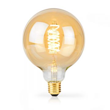 bec led retro cu filament nedis, e27, g95, 3.8w, 250 lm, lumina calda, dimabil