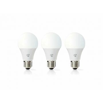 bec led smart wifi nedis, e27, 9w, 806lm, 2700k-6500k, set 3 bucati