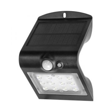 Lampa solara ADVITI Siloe AD-SL-6083BLR4, 1.5 W, senzor de miscare, unghi de detectie 120°, 190lm, IP65, 4000K, 1200mAh, Negru