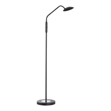 Lampadar negru LED cu intensitate reglabilă cu abajur din sticlă (înălțime 135 cm) Tallri – Fischer & Honsel